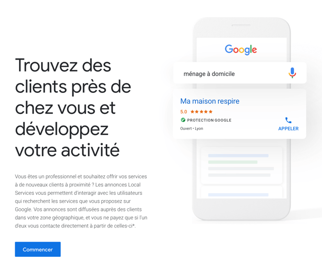 Annonces Local Services de Google